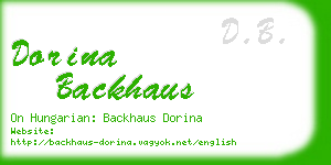 dorina backhaus business card